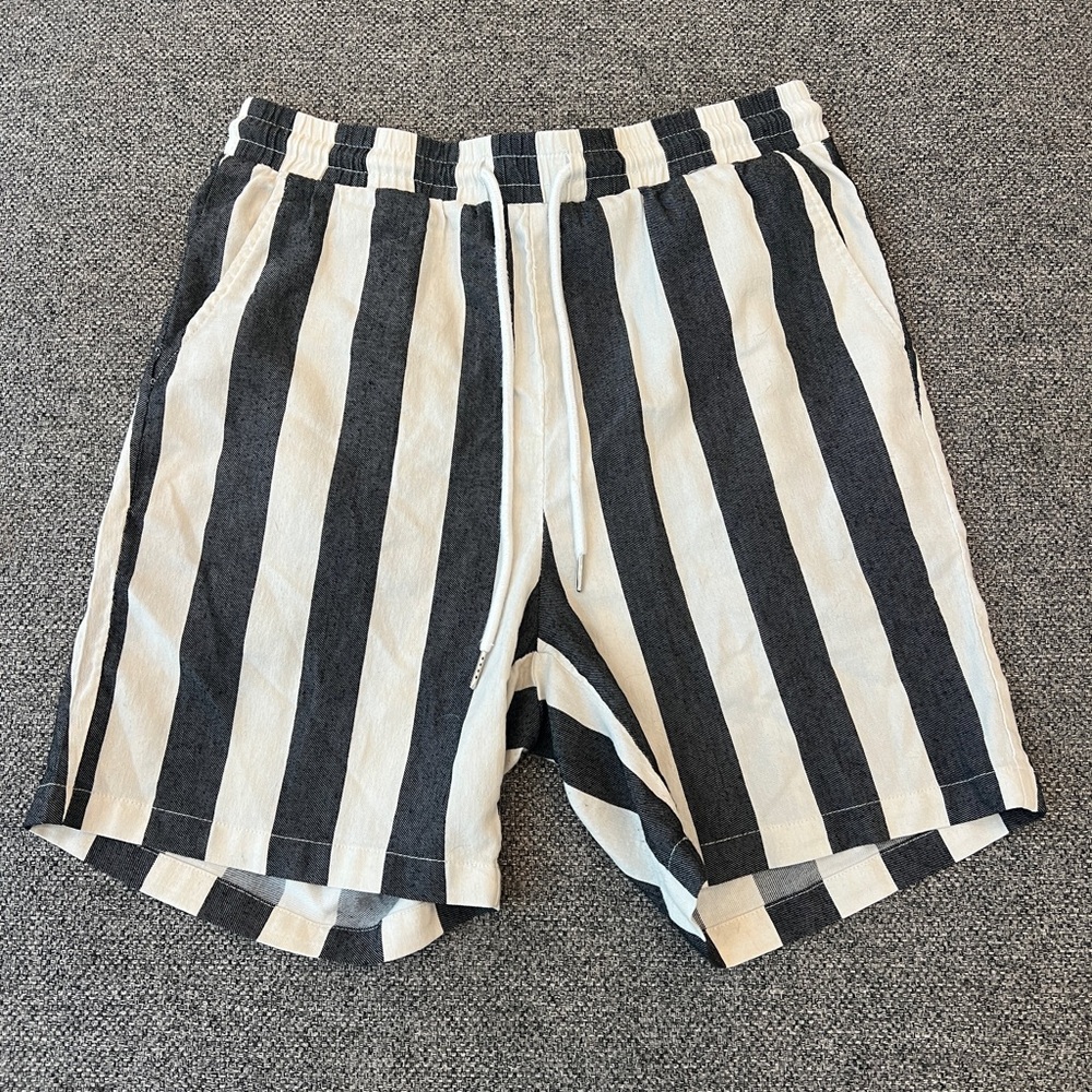 Striped Blue and White Men's Shorts